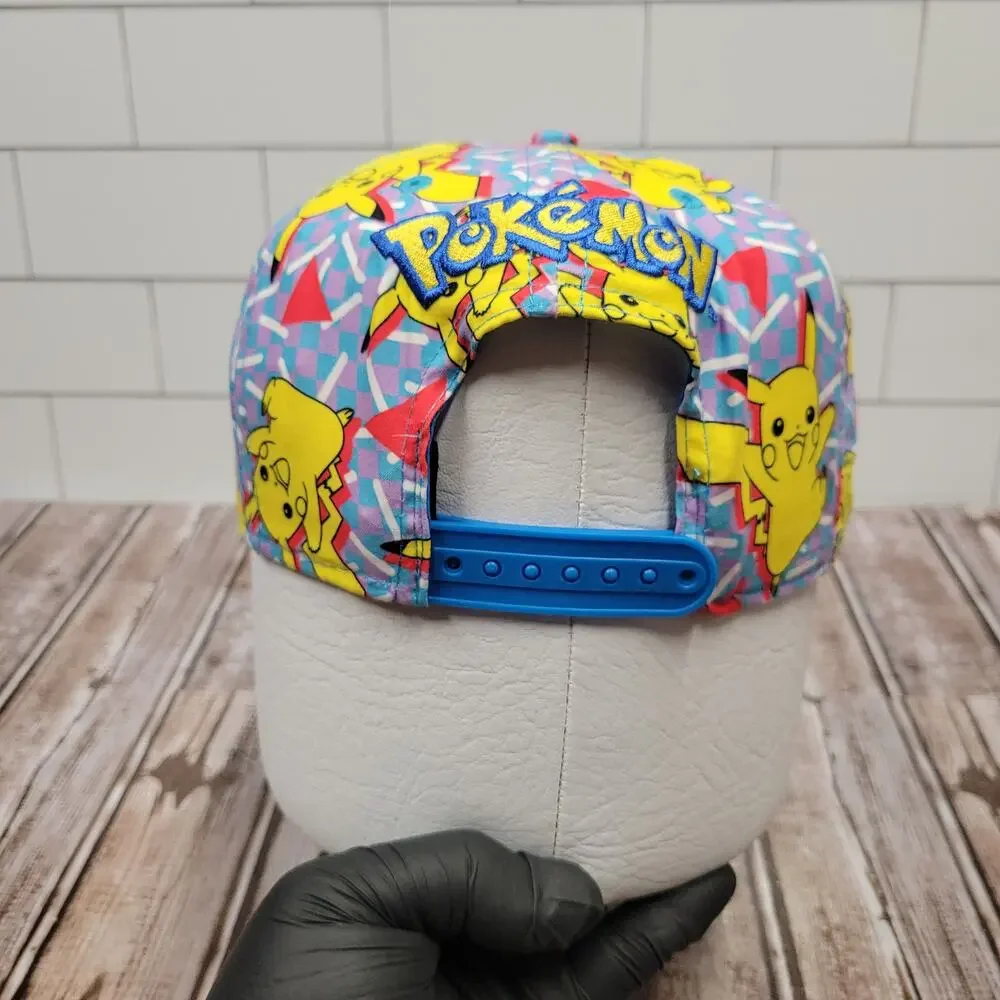 Pokemon Pikachu All Over Print Snapback Hat Nintendo 2015 Anime Gaming OSFA